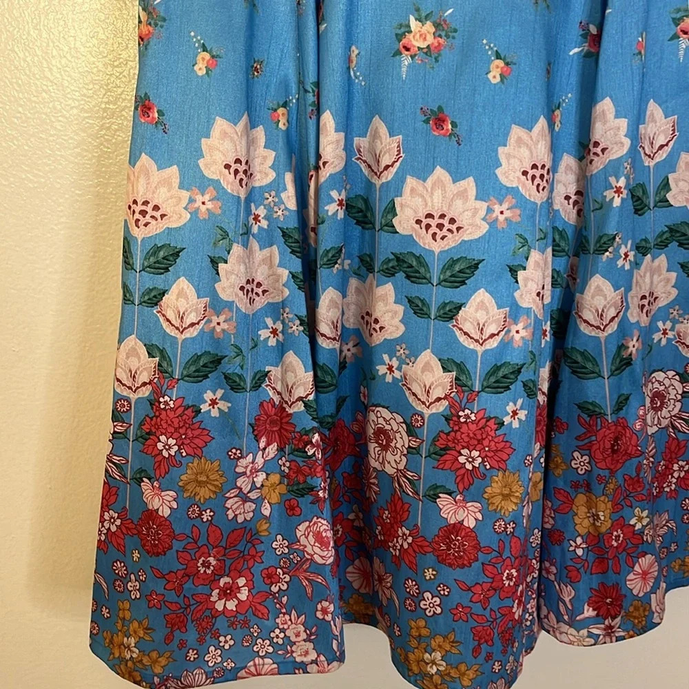 eShakti | Virginia floral retro style dress Women’s 6 (Custom) scalloped Midi - Picture 3 of 12